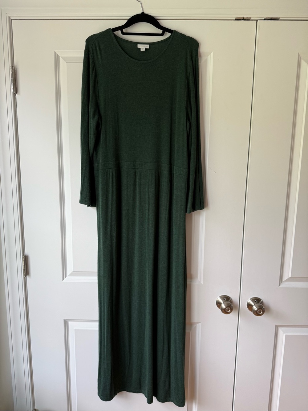 J.Jill Women's Long Sleeve Warm Maxi Dress in Dark Green, Size Large Tall